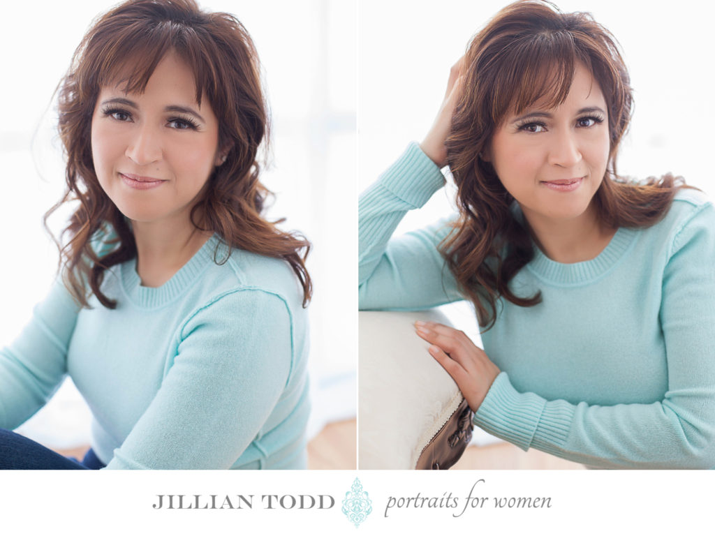 portrait photography sacramento teal sweater