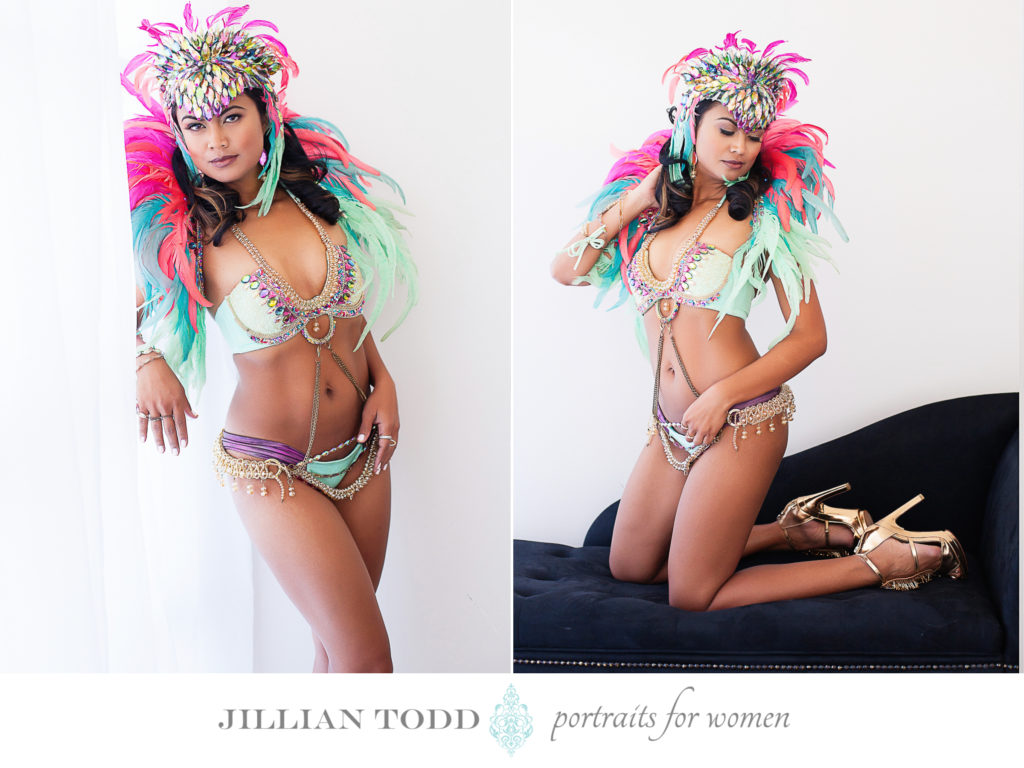 Granite-Bay-boudoir-photo-woman-in-carnival-dance-outfit