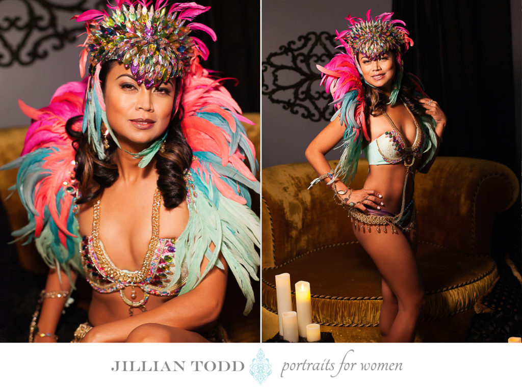 Granite-Bay-boudoir-photo-of-carnival-dancer-with-candles